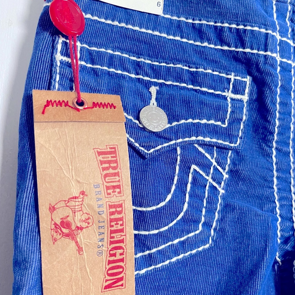 True Religion Boys Blue Corduroy Jean Pant Size 6